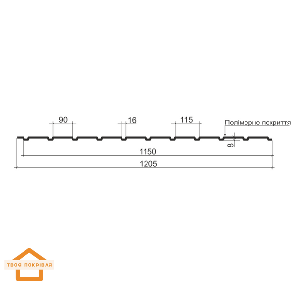 Профнастил С-8 00002-9005 фото